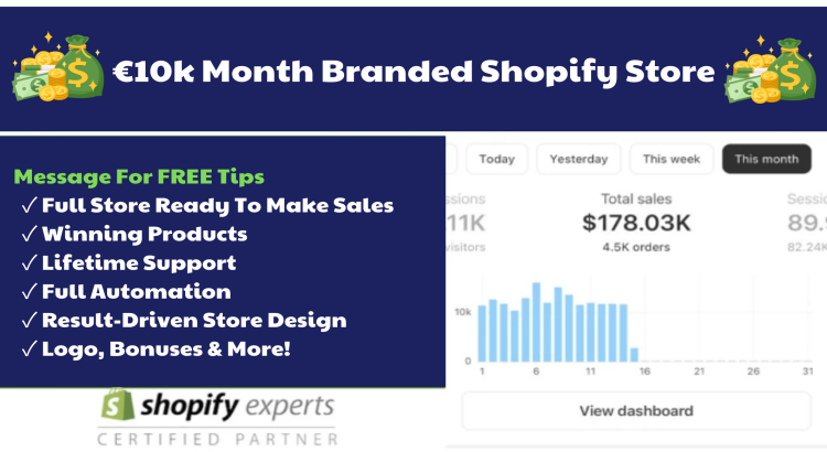 I will design a stunning shopify website, shopify store, shopify dropshipping website